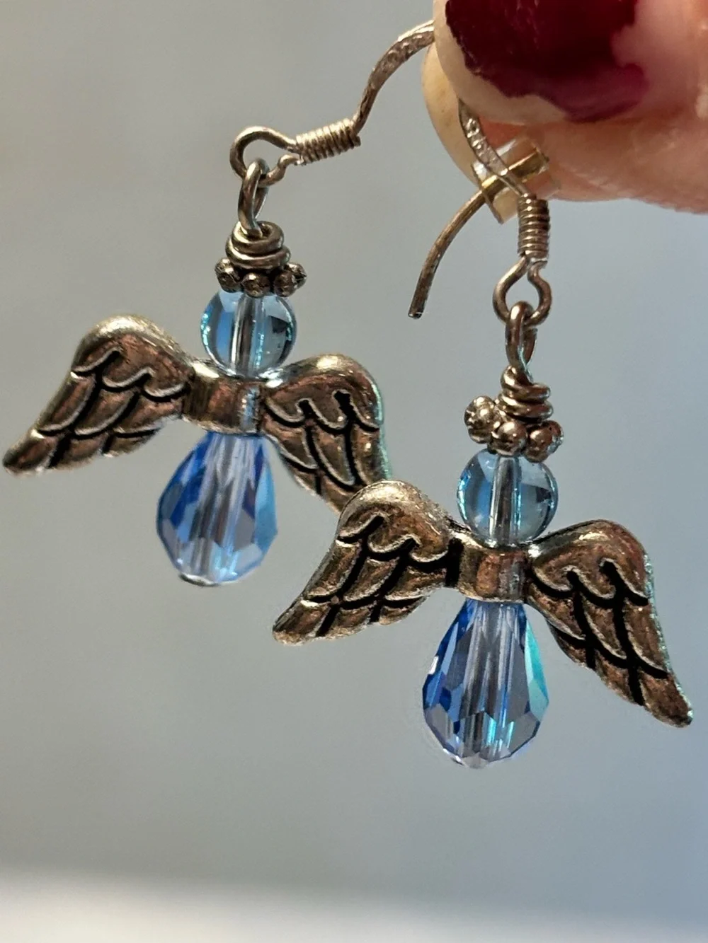 Sterling Silver Angel Wings Earrings